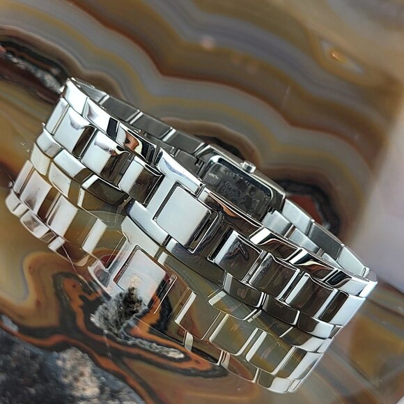 Womens Geneve Swiss Polished Steel Bracelet Watch main image 5